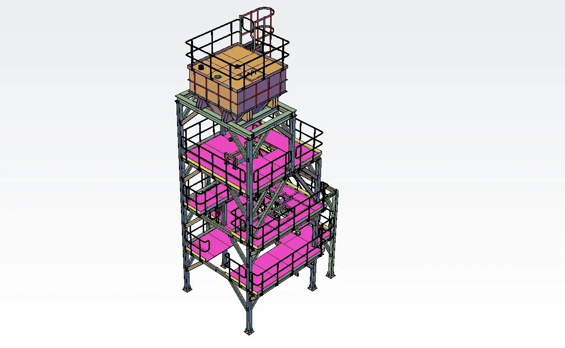 3D structural steel platform modeled in Revit