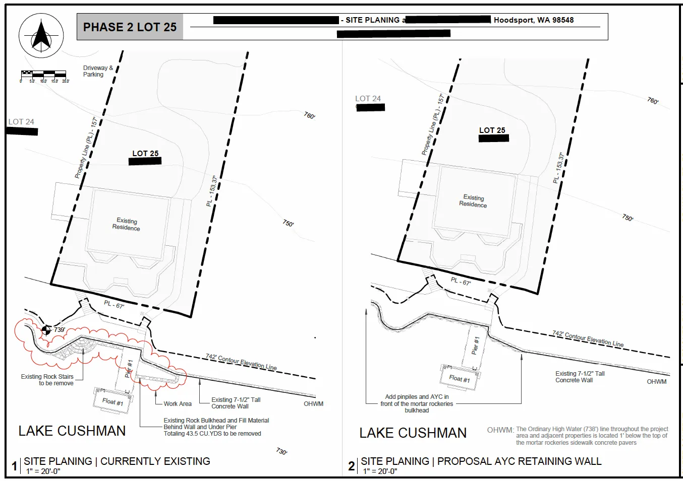 Coordinated shoreline model illustrating mitigation work and waterfront structures.