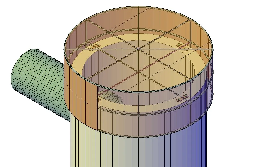 Coordinated 3D model of the Lake intake stainless steel screen assembly